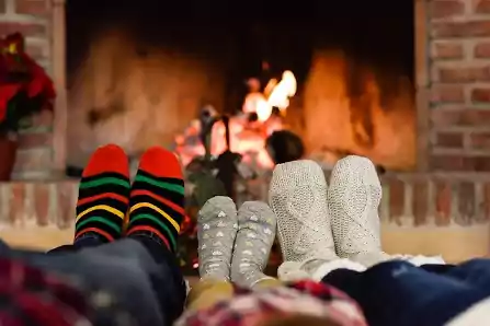 chaussettes au coin du feu