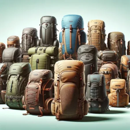 Différents types de sacs à dos de randonnée exposés, mettant en valeur diverses tailles, styles et caractéristiques adaptés à différents besoins de randonnée