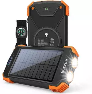 Chargeur solaire portable pour la randonnée et le trek - chargeur blavor noir