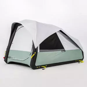 tente de camping pour le toit - tente triangle bleu et blanche