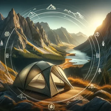 Une tente MSR Hubba Hubba montée dans un paysage de montagne